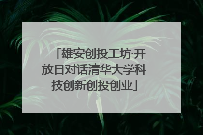 雄安创投工坊·开放日对话清华大学科技创新创投创业