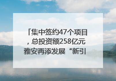 集中签约47个项目，总投资额258亿元 雅安再添发展“新引擎”｜数读西投