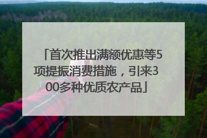 首次推出满额优惠等5项提振消费措施，引来300多种优质农产品
