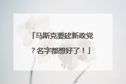 马斯克要建新政党？名字都想好了！