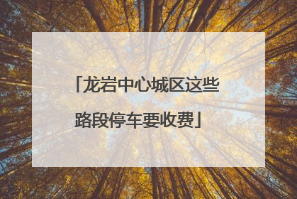 龙岩中心城区这些路段停车要收费