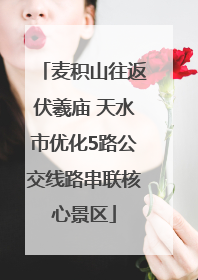 麦积山往返伏羲庙 天水市优化5路公交线路串联核心景区