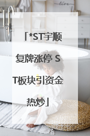 *ST宇顺复牌涨停 ST板块引资金热炒