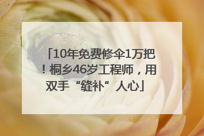 10年免费修伞1万把！桐乡46岁工程师，用双手“缝补”人心