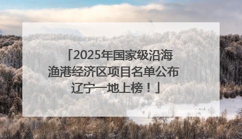 2025年国家级沿海渔港经济区项目名单公布 辽宁一地上榜！