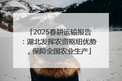 2025春耕运输报告：湖北发挥农资枢纽优势，保障全国农业生产