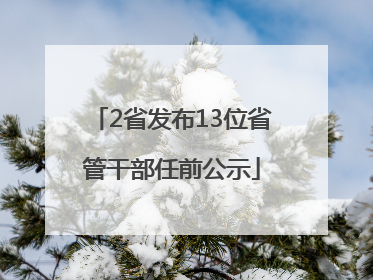 2省发布13位省管干部任前公示