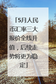 5月人民币汇率三大报价全线升值，后续走势将更为稳定